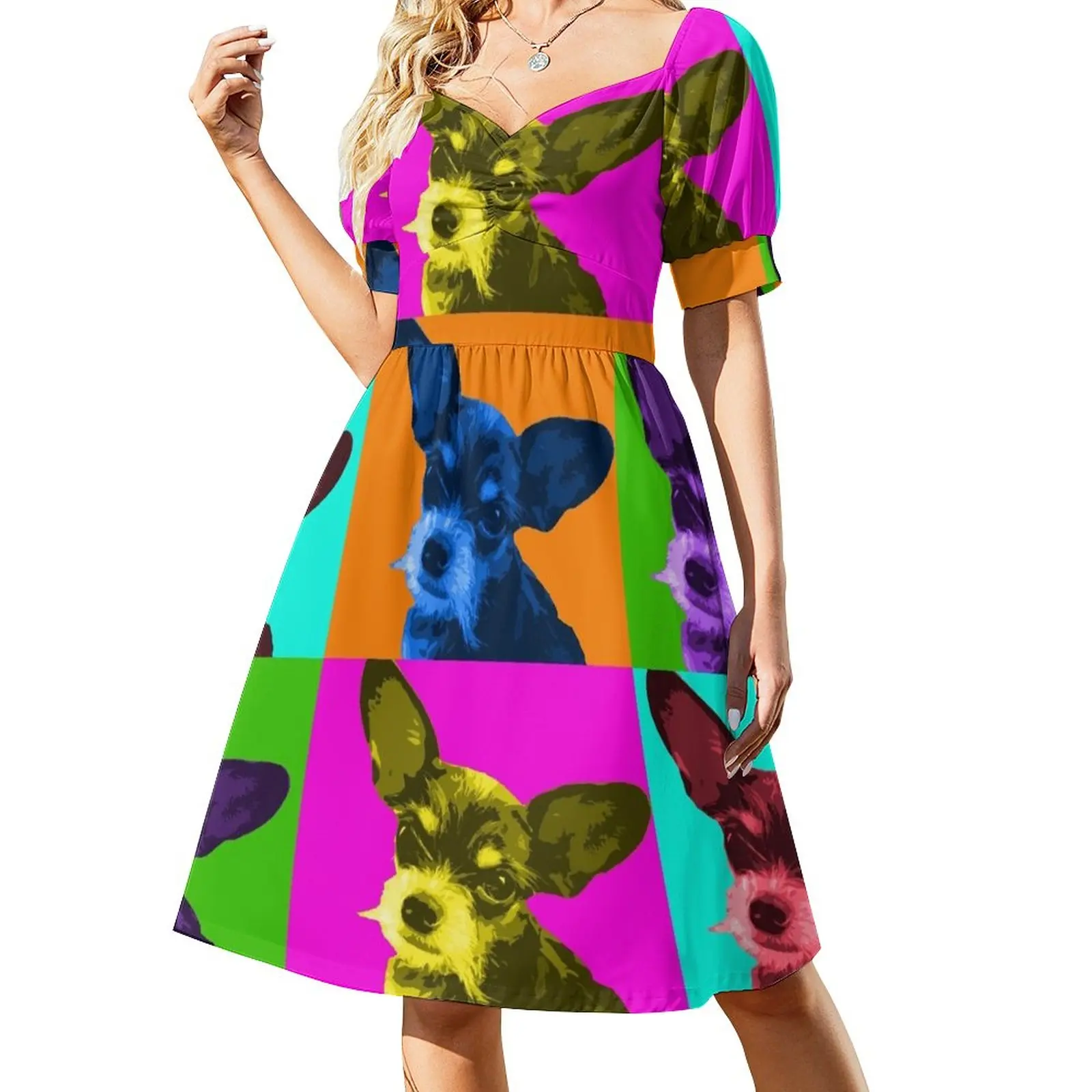 

Pop Art Squeaky Chihuahua Sleeveless Dress prom dresses summer clothes