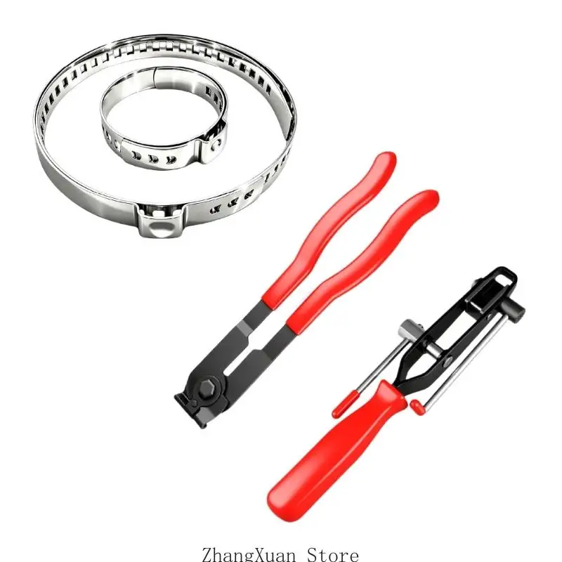 Multifunction 304 Stainless Steel Hose Clamp Adjustable for House & Industrial Piping 3XUF
