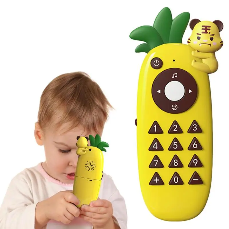 Toddler Cell Phone Toy Pineapple Shaped Toddler Remote Control Toy Phone Toy Music Sound Telephone Sleeping Toddler Control Toys