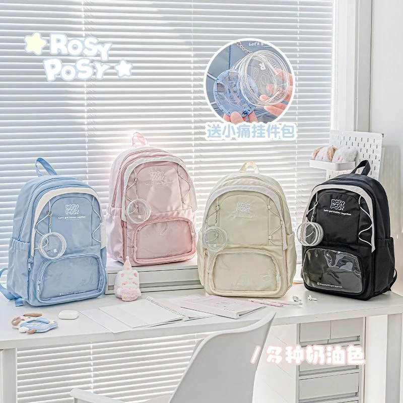 Soft Removable Shoulder Pain Schoolbag, Large Capacity Transparent Window Backpack, Student Backpack Back To School