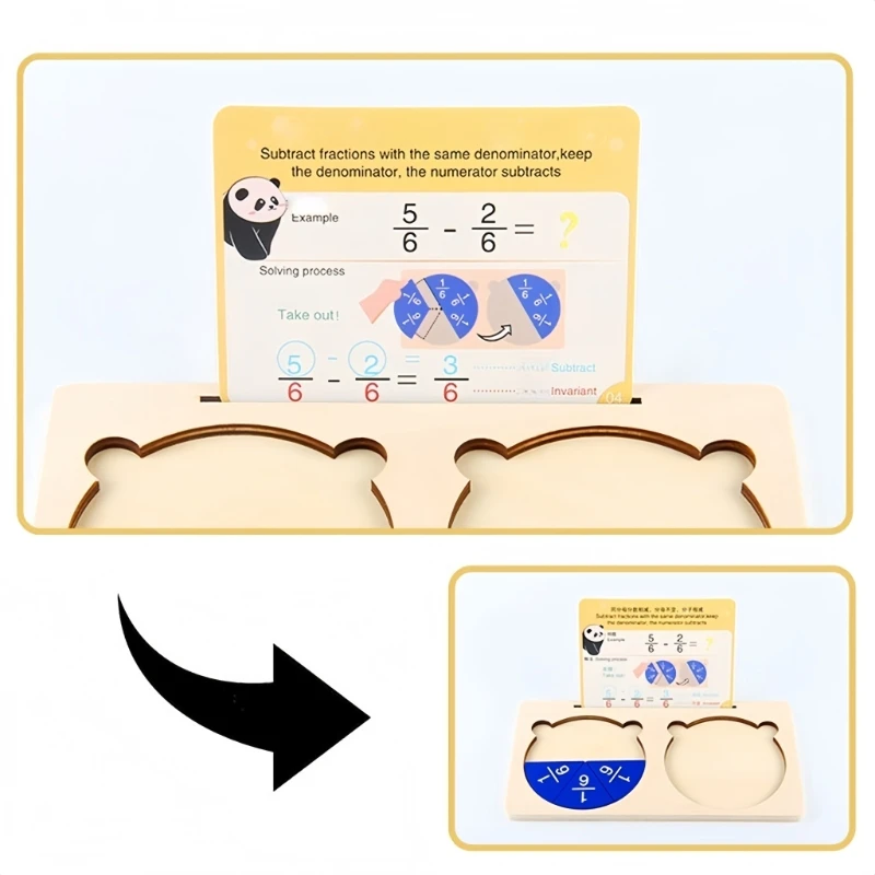 Childrens Fraction Learning With Wooden Puzzle Pieces Interactive Math Educational Toy For Classroom Homeschool Or Tutoring 15UB