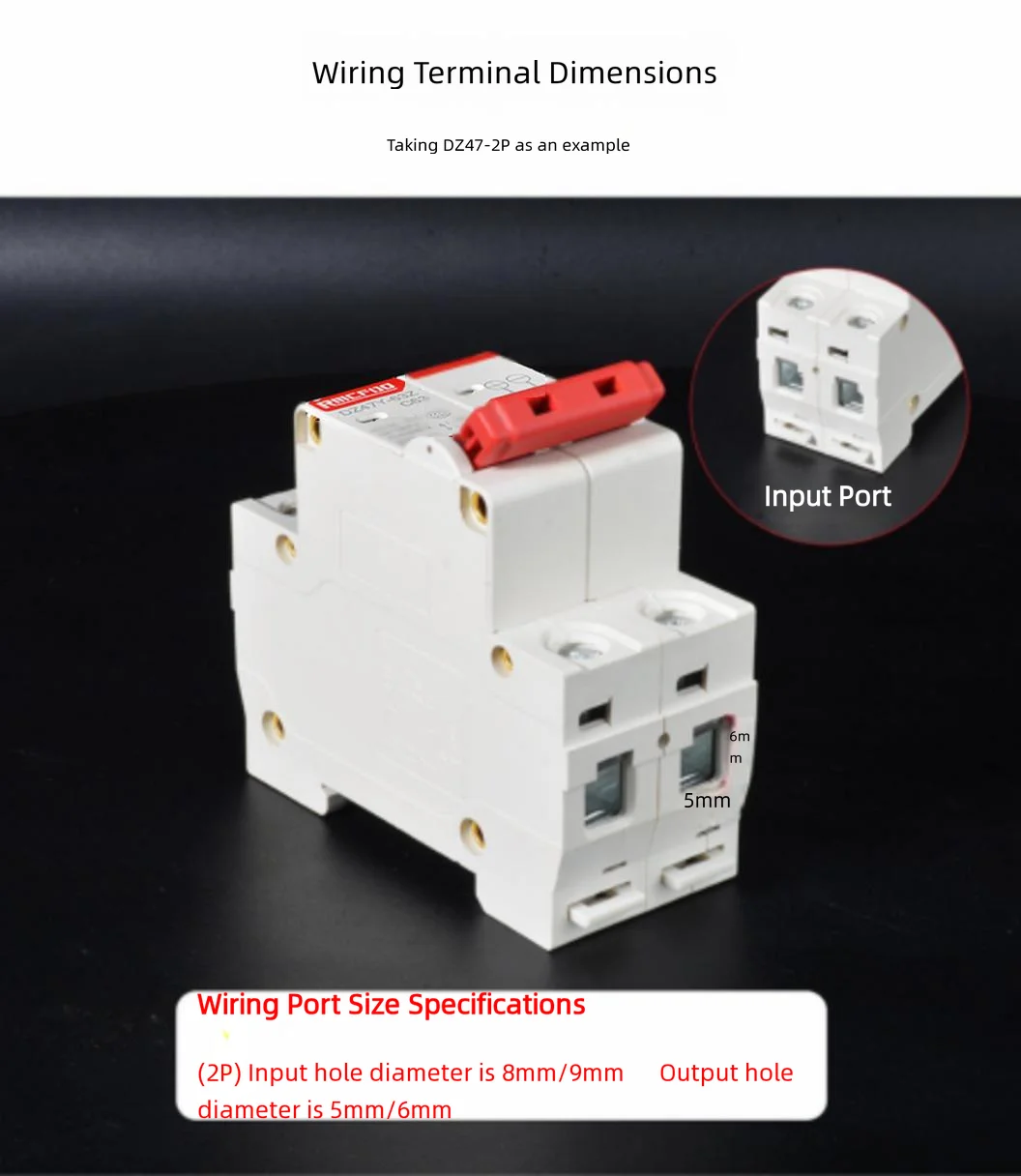 DC1000V 2P Solar Photovoltaic Circuit Breaker 6-125A Mini MCB DC Air Switch Overload Protection for PV System