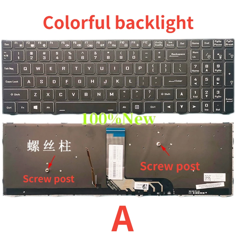 

US English laptop keyboard for Hasee Z8 CR7P1 For CLEVO N15Z3 PB70 PB71 PB50 PB51 CVM18H93US9430 6-80-N15Z0-01D-1 keyboard New