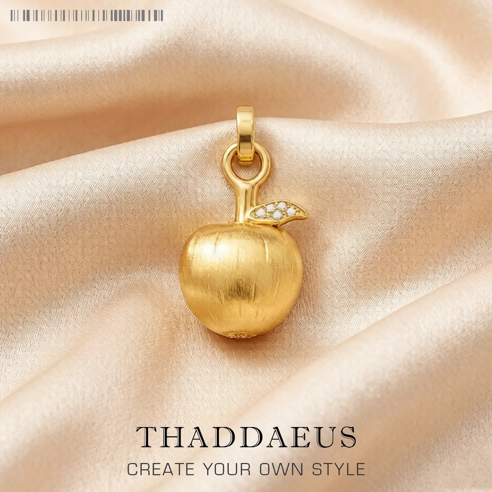 Pendant Apple Gold Summer Brand New FineLove Jewelry Europe Bijoux 925 Sterling Silver Accessories Exquisite Gift For Woman