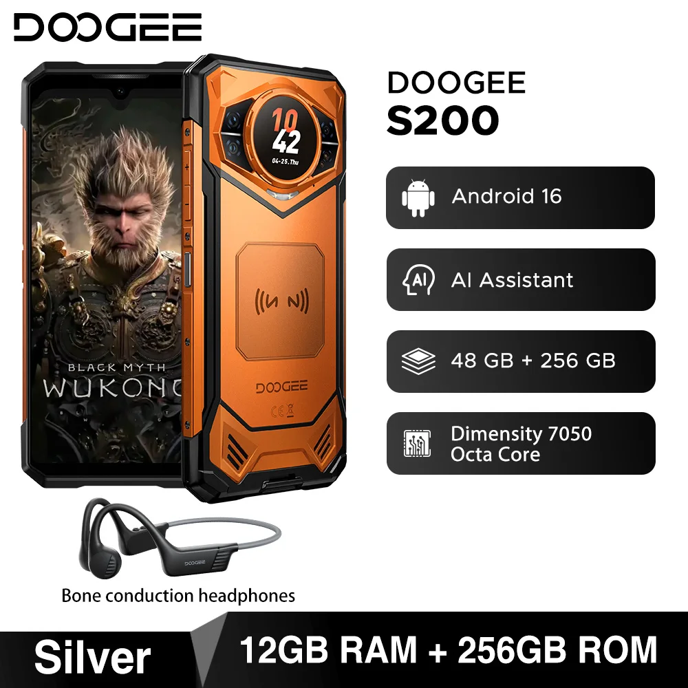 Global Version DOOGEE S200 5G Rugged Phone Android 16 48GB 256GB