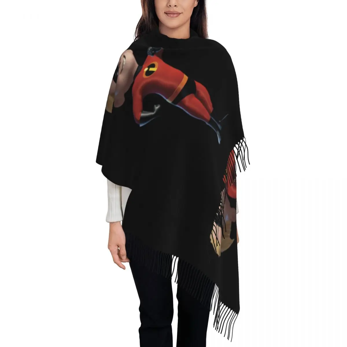 

Custom Printed Animation The Incredibles Scarf Women Men Winter Fall Warm Scarves Superhero Adventure Comedy Shawl Wrap