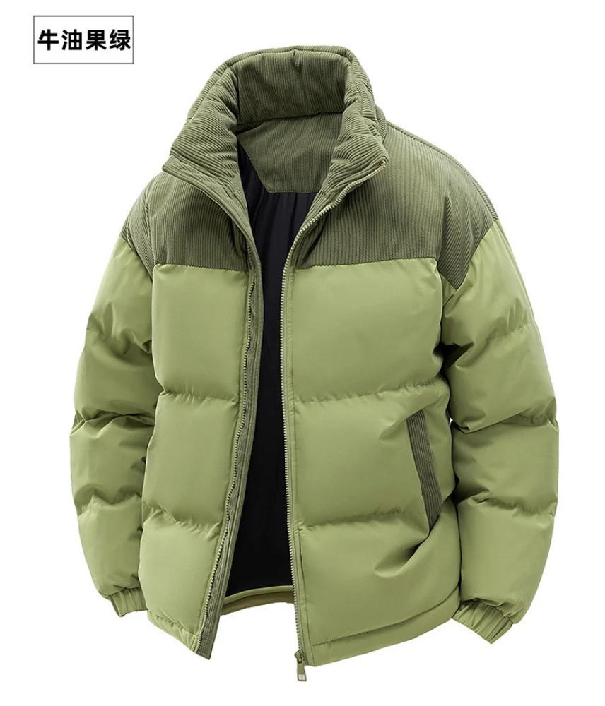 Men's Winter Thickened Cotton-Padded Jacket with Fleece Warm Cold-Proof 2025 Trendy Cotton-Padded Coat for Men