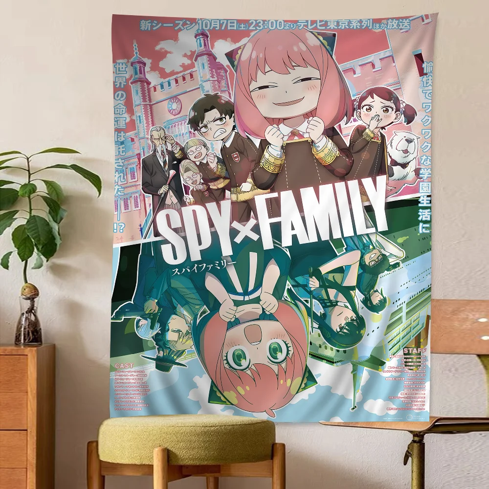 Anime Spy x Family Printed Large Wall Tapestry Cheap Hippie Wall Hanging Bohemian Wall Tapestries Mandala INS Home Decor