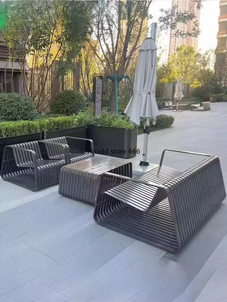 Outdoor sofa coffee table combination aluminum alloy waterproof sunscreen hotel courtyard outdoor