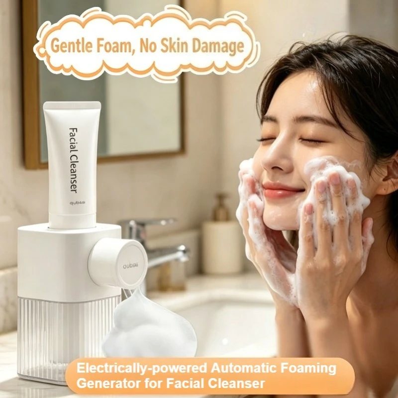 Facial Cleanser Foam Dispenser,Electrically-powered Automatic Portable Soap Generator, Facial Cleanser Foaming Generator