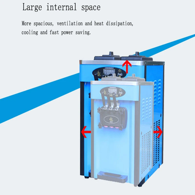 

Настольная машина для коммерческого использования из нержавеющей стали с тремя вкусами, машина для мягкого мороженого