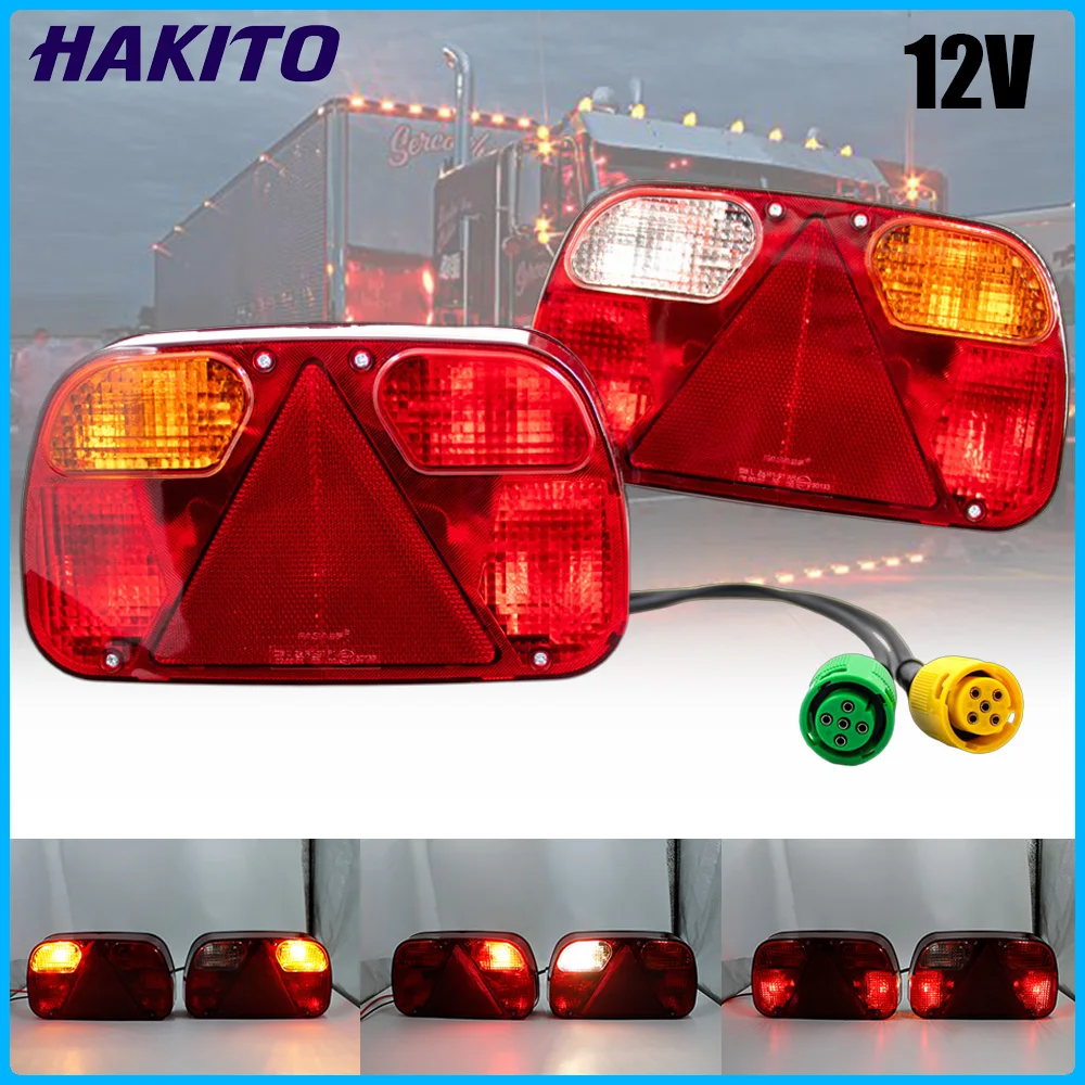 

1Set 12V Truck Trailer Tail Light Rear Stop Brake Fog Light Turn Signal Lamp 5 Core Cable Wiring Harness for Car Bus RV Trucks