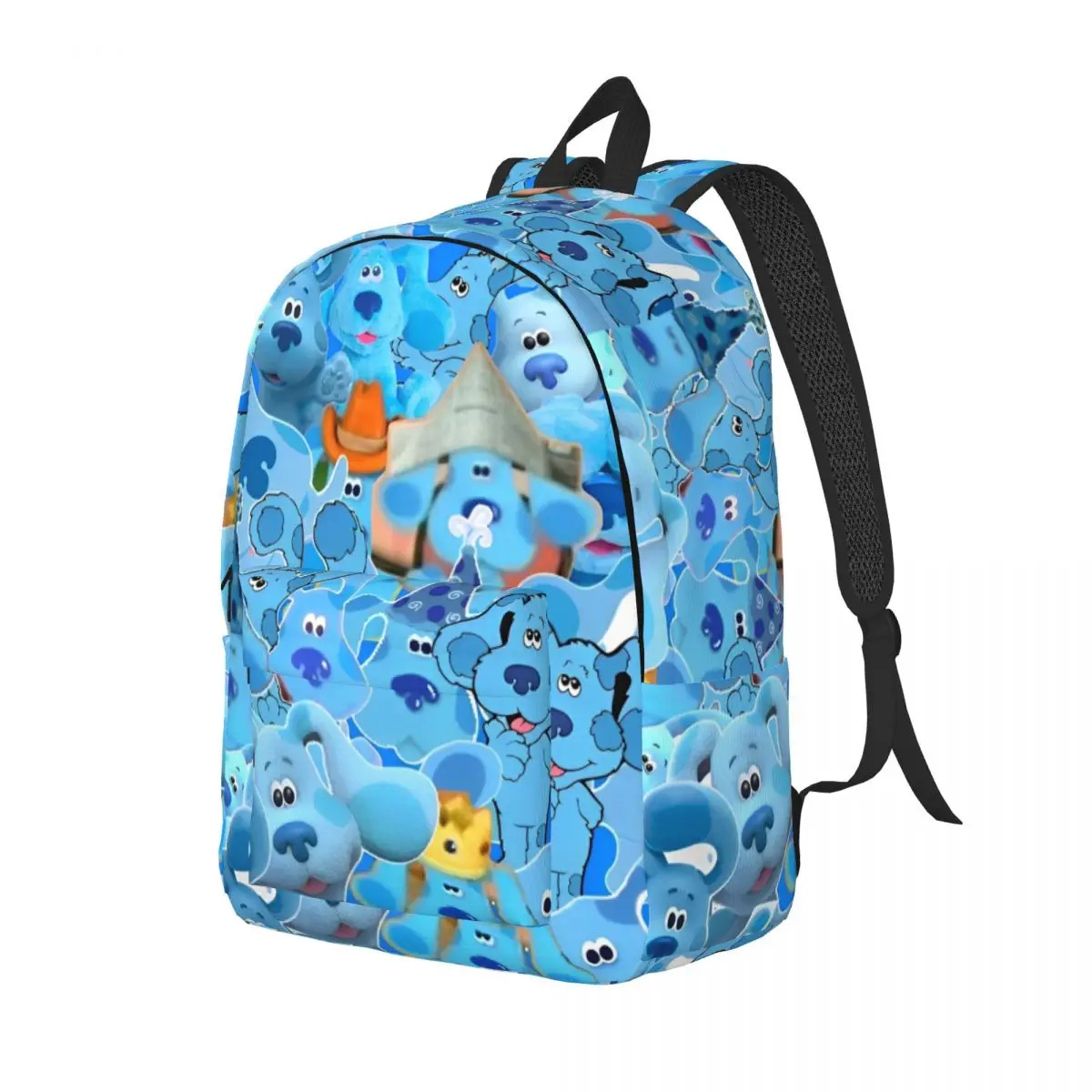 Mochila de pistas do azul dos desenhos animados, mochila para estudantes do ensino médio e médio, mochila para adolescentes com bolso