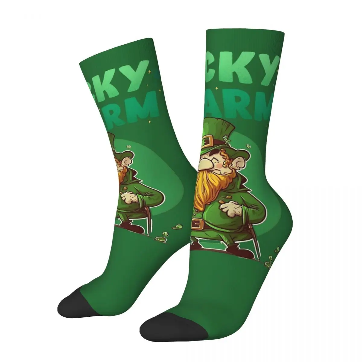 Celebrate Saint Patrick's Day Feeling Lucky Men Women Socks Windproof Novelty Spring Summer Autumn Winter Stockings Gift