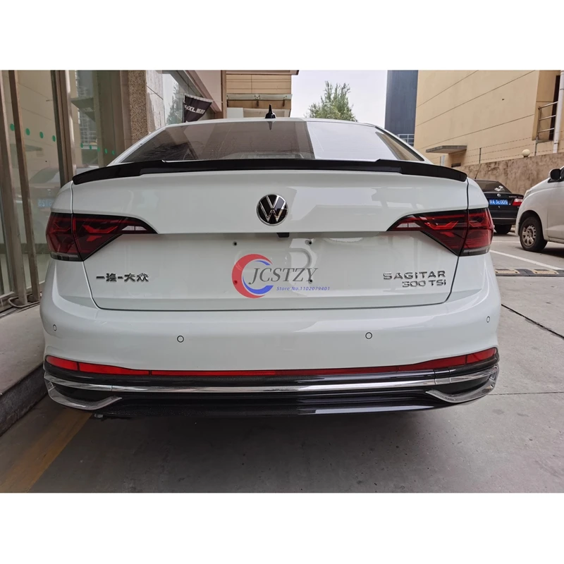 For VW Jetta mk7 2019--2021 Spoiler ABS Plastic Carbon Fiber Look Rear Trunk Wing Car Body Kit Accessories - view 2