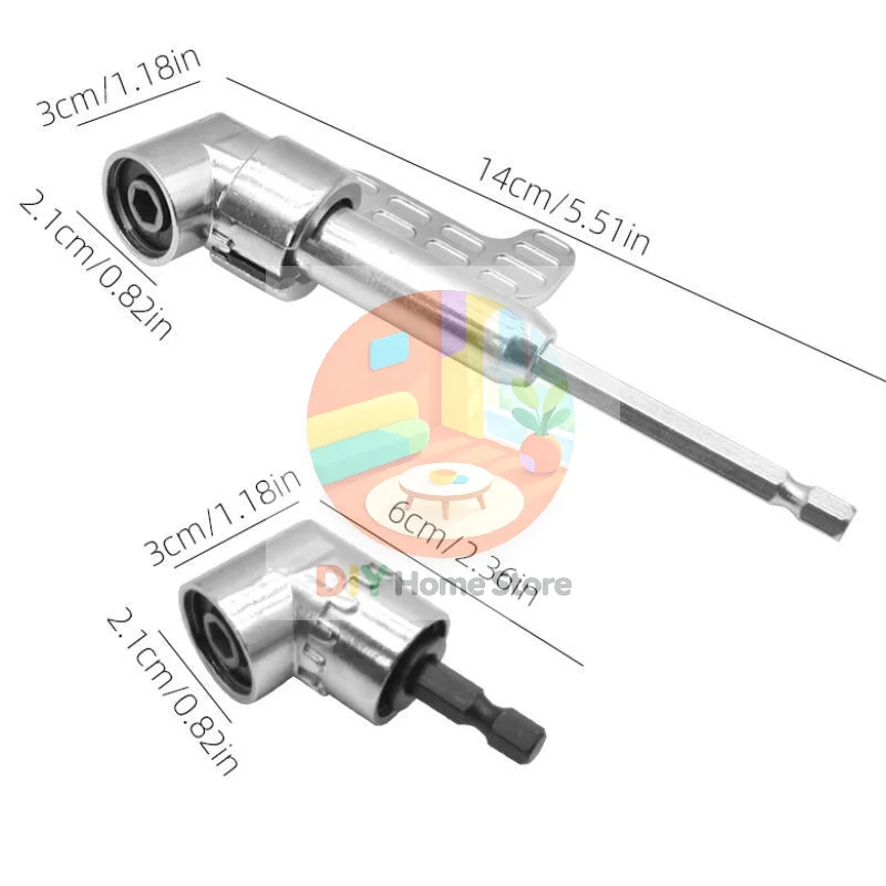 1/2Pcs 105 Degree Right Angle Drill Bit Adapter Angled Screwdriver For Tight Space Long & Short Right Angle Drill Attachment