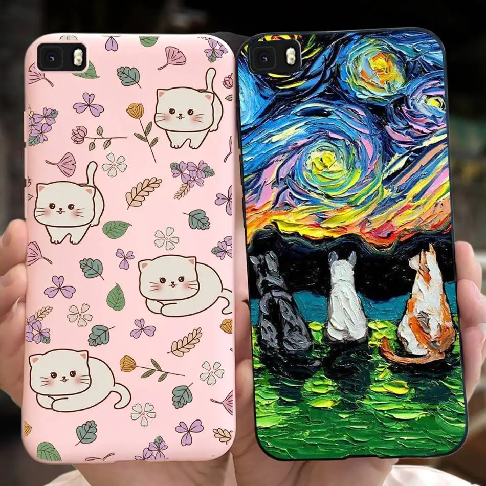 For Huawei P8 Lite 2015 2016 Case Huawei P8lite ALE-L21 ALE-L23 ALE-L02 Cute Cartoon Jelly Silicon Soft Phone Back Cover