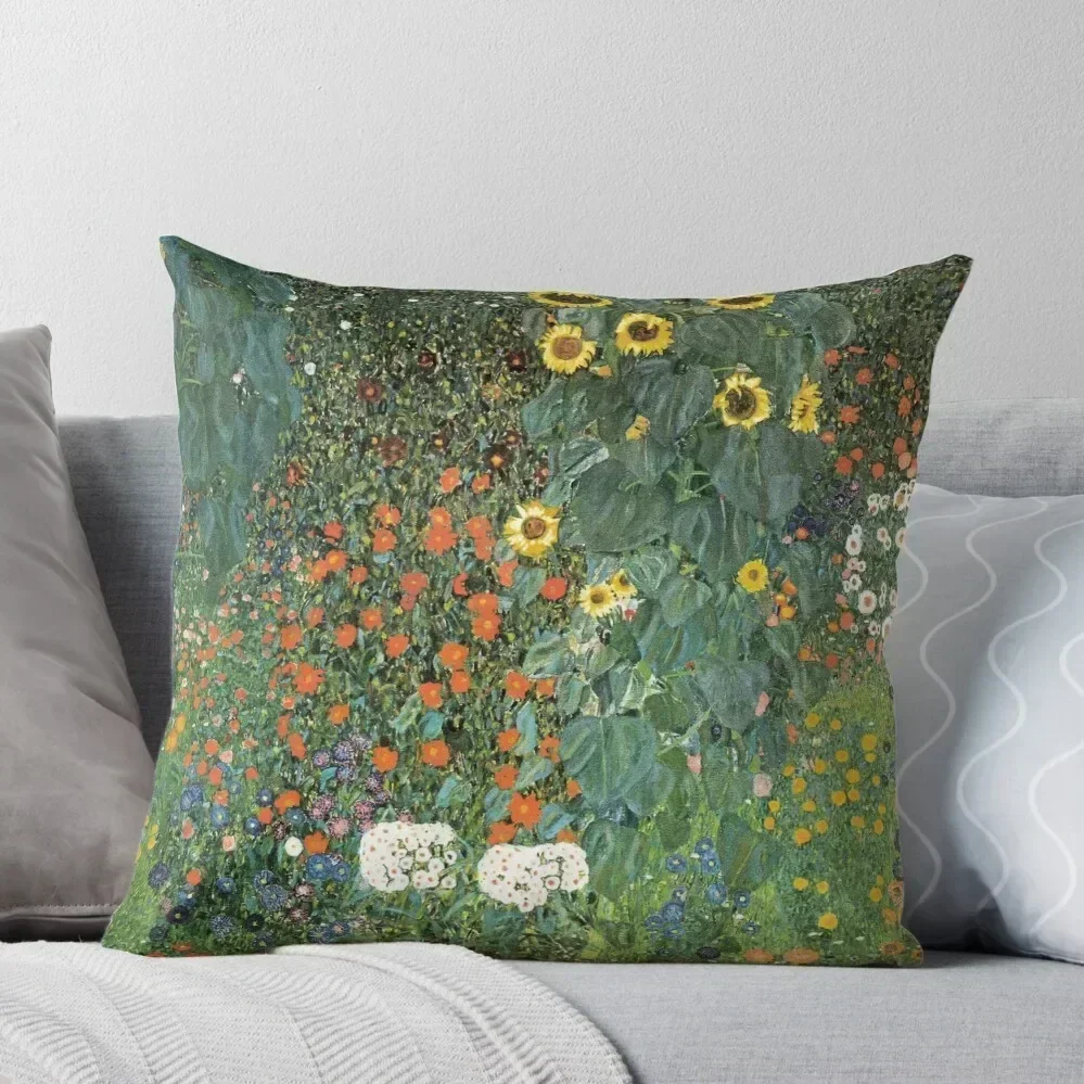 Gustav Klimt - The Sunflower Throw Pillow anime girl Decorative Cushion pillow