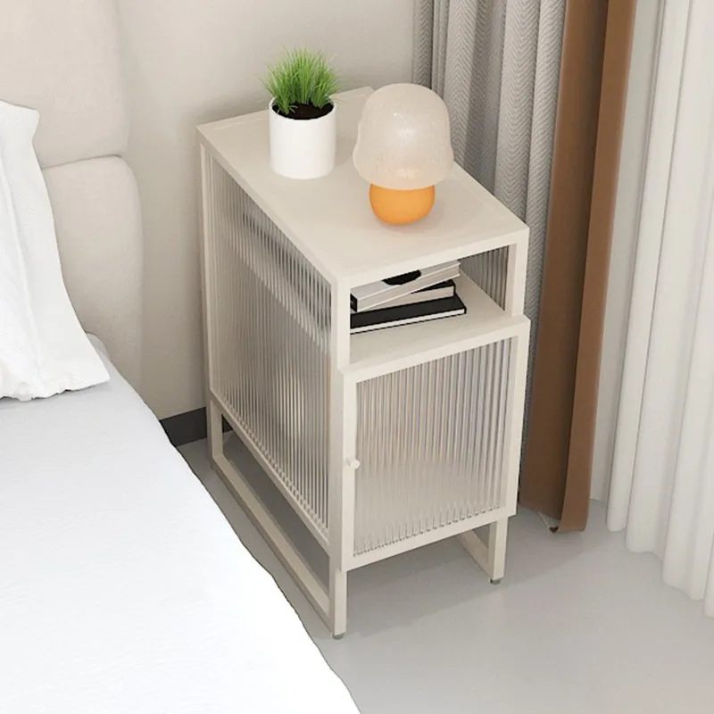 Wrought iron bedside table household bedroom simple modern small alternative cream wind edge few creative shelf cabinet