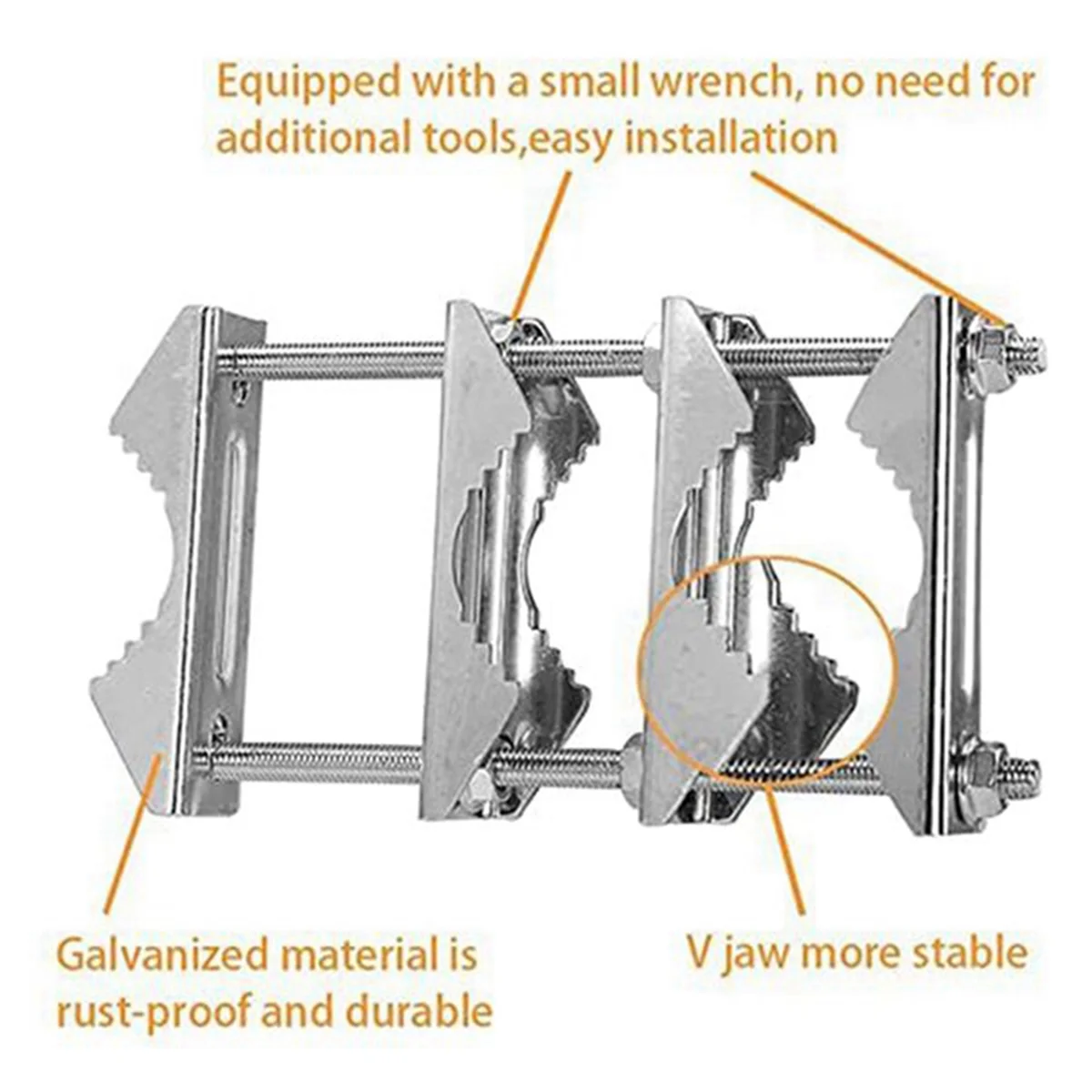 ABJZ Double Antenna Mast Clamp V Jaw Block with Bolts Mast to Mast Clamp,Patio Umbrella Holder Heavy Duty Pole to Pole