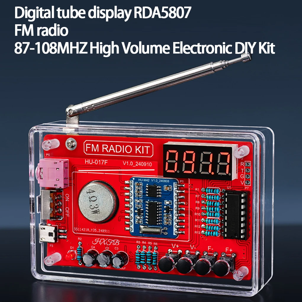Цифровой ламповый дисплей ABS для удобного оборудования для просмотра радиоканалов Комплект FM-радио в сборе