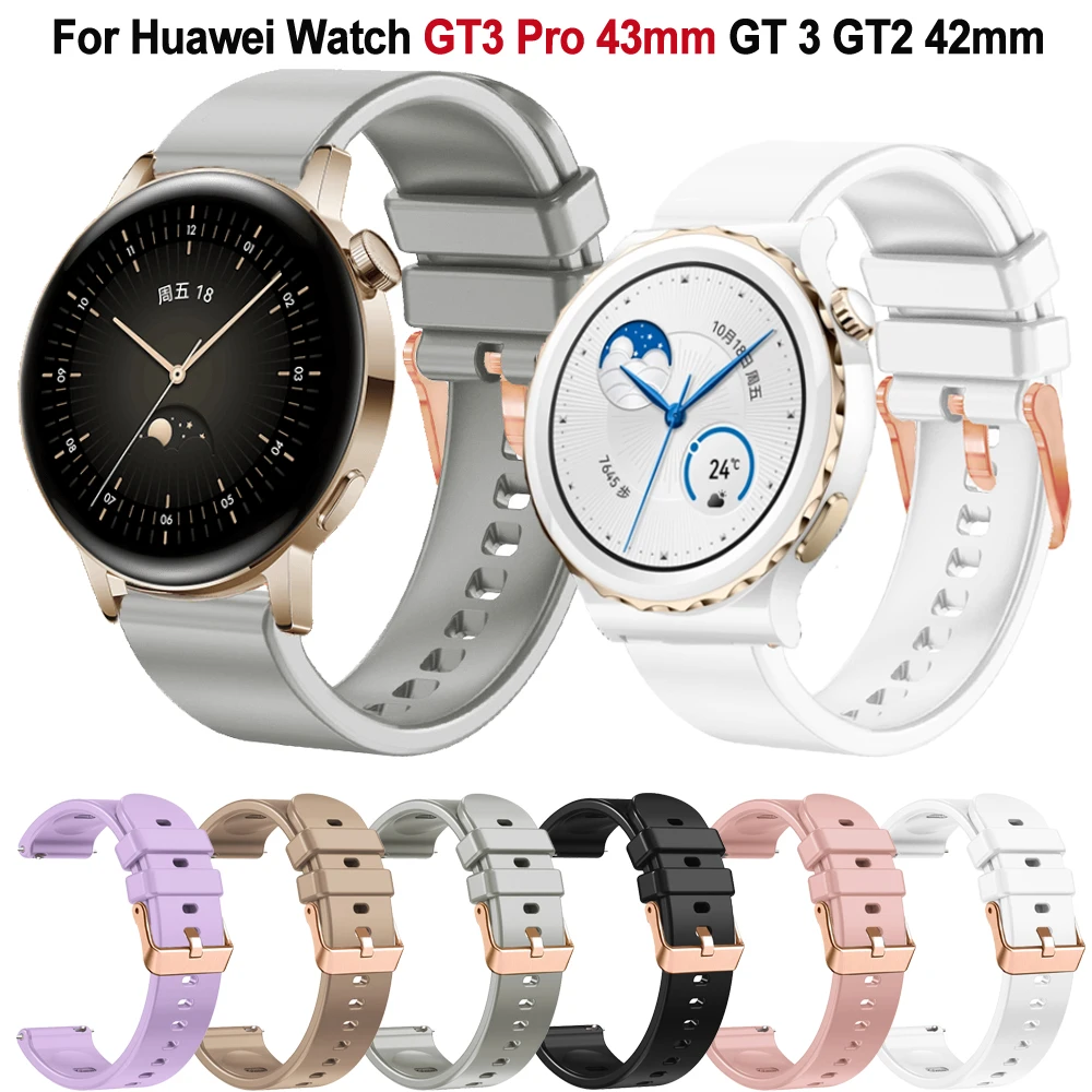 Correas de reloj de 20mm para Huawei Watch GT3 GT 3 Pro, Correa de 43mm, Reloj mágico 2 GT 2 GT2, pulsera de silicona de 42mm