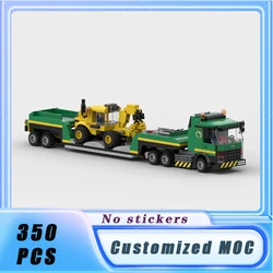 City Vehicle Series 6-wide Truck Trailer Building Blocks Model Bricks Display Collection Children's Toys Gifts 350PCS