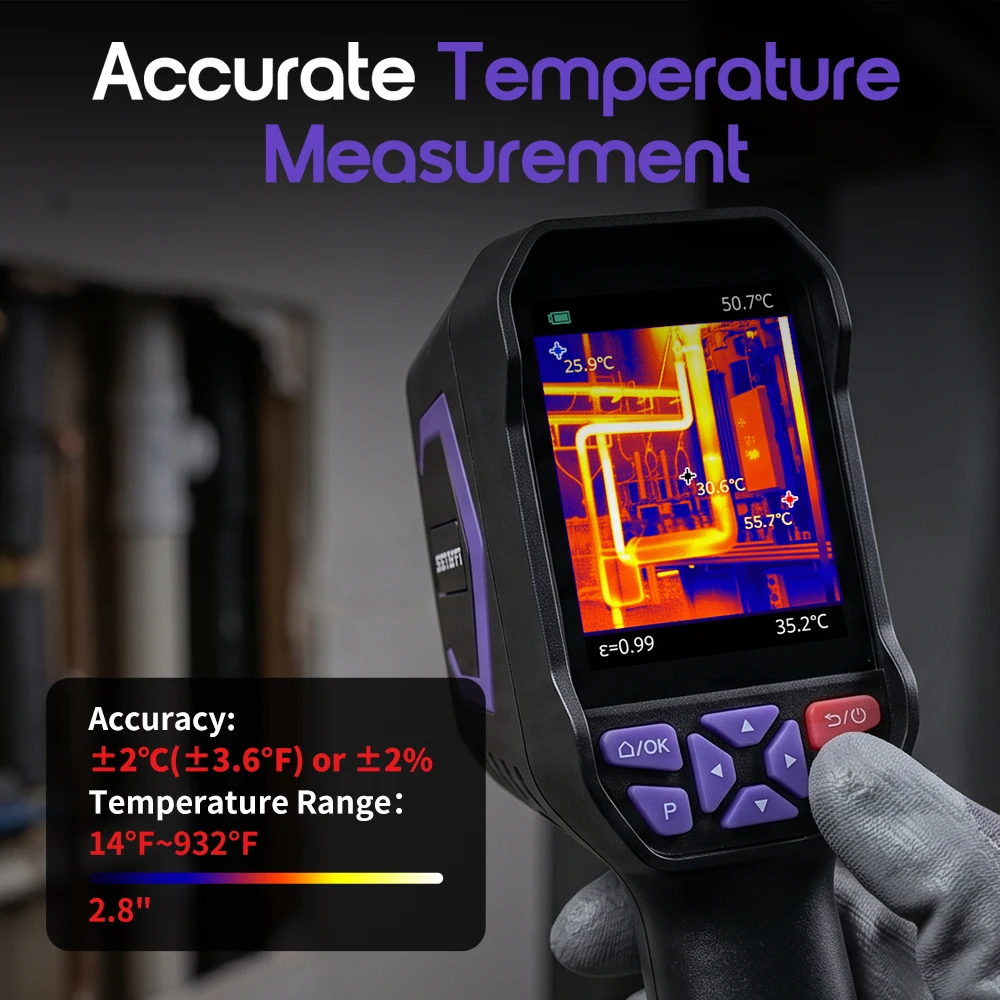 Handheld Thermal Imaging Camera with -10 ℃~500 ℃ Temp Range 240x240 TisoView Handheld Infrared Thermal Imager for HVAC Repair