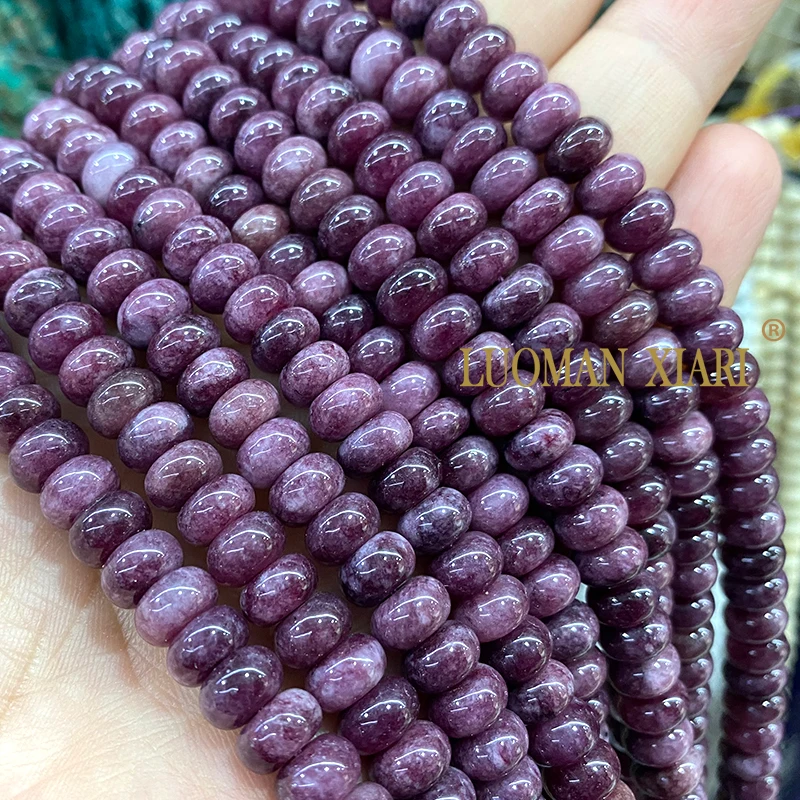 5x8MM Natural Stone Rondelle Imitate Purple Lepidolite Chalcedony Abacus Space Beads for Jewelry Making Diy Bracelet Accessories