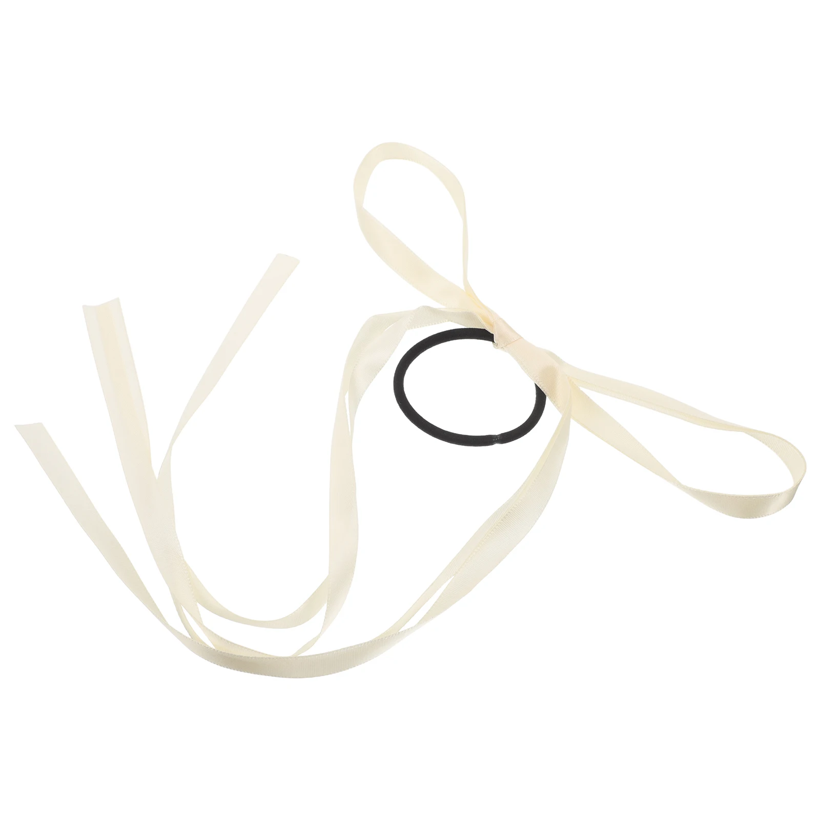 

Bow Hair Tie Accessories for Girls Bowknot Ties Women Beige Fabric Elastic Scrunchies