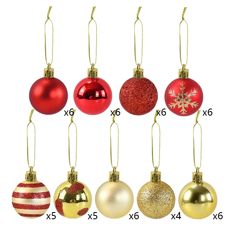 

50pcs/box Christmas Ball Ornaments Xmas Tree Hanging Pendant Christmas Decorations for Home 2024 Navidad Natal New Year Gifts