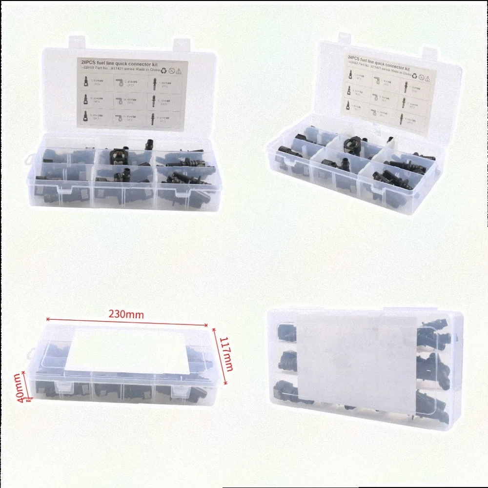 Multi-size Fuel Line Adapter Fuel Connector Black Fuel Line Connector Audible for Click Lock Tool-free Installation