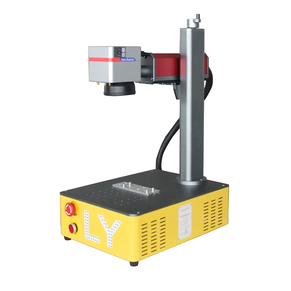 LY Mini Desktop  Fiber Optic Marking Machine for Metal PVC PE Cutting 220/110V Optional Fiber  Engraver RAYCUS 20/30W