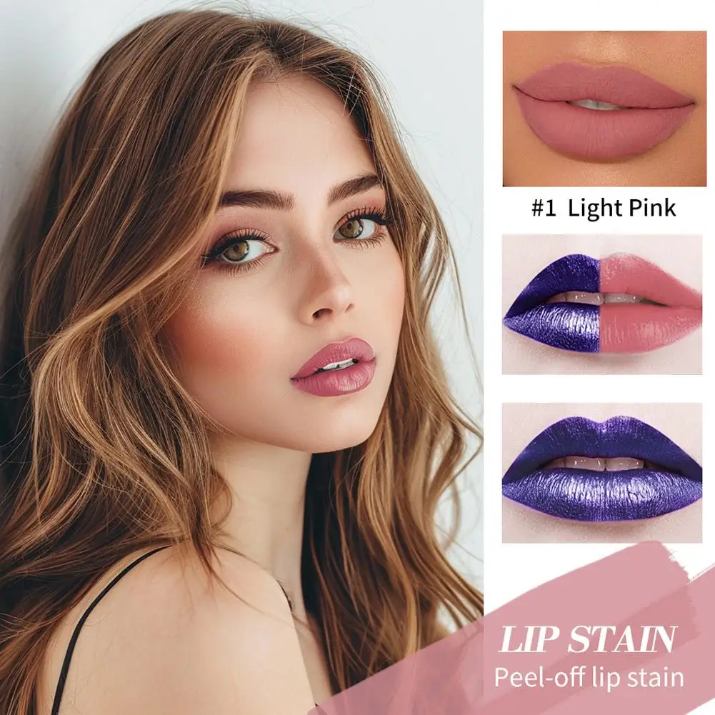 3 สี Lip Stain Peel Off Outline Contour Tattoo Lip Liner Matte Nude สีชมพูกันน้ําฉีกขาด Natural Lip Tint แต่งหน้า