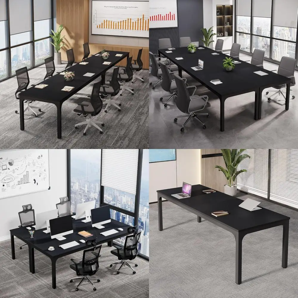 Large Modern Office Conference Table, 78.74 W x 27.56 D, Ideal for Seminars and Meetings, Spacious Desk for Collaboration