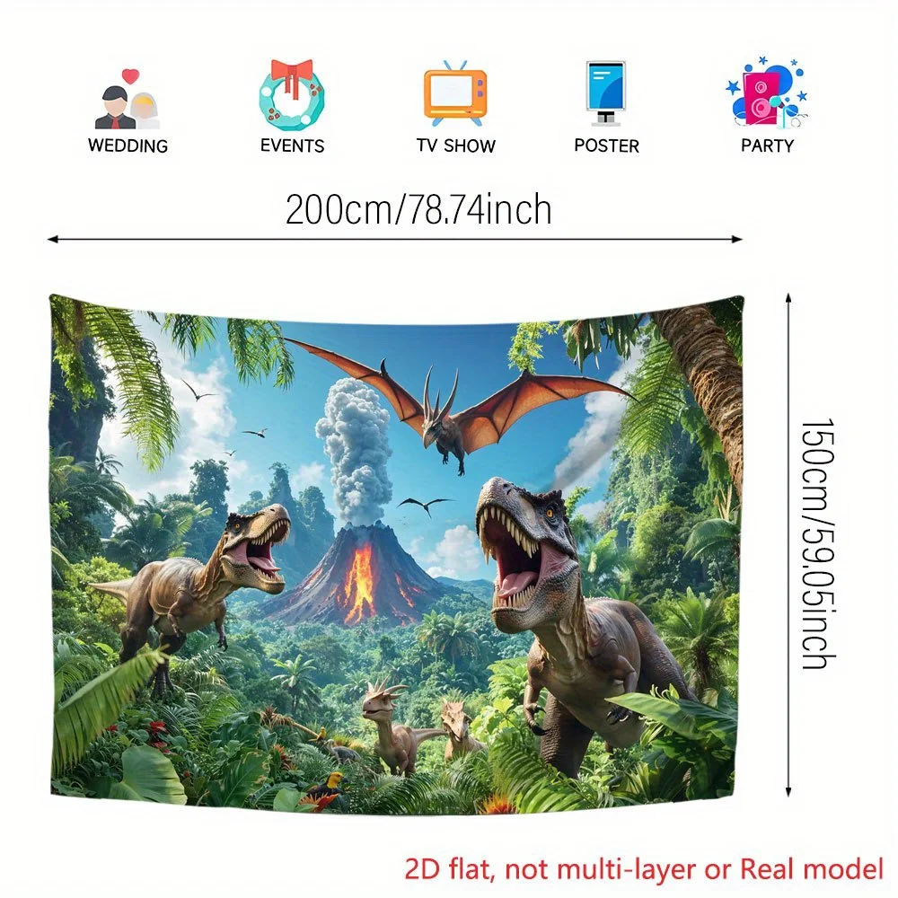2D-Flugzeugmodell – Integriertes, hochauflösend bedrucktes Hintergrundbanner mit einem Motiv eines vulkanischen Dinosaurier-Dschungels – Detail 8