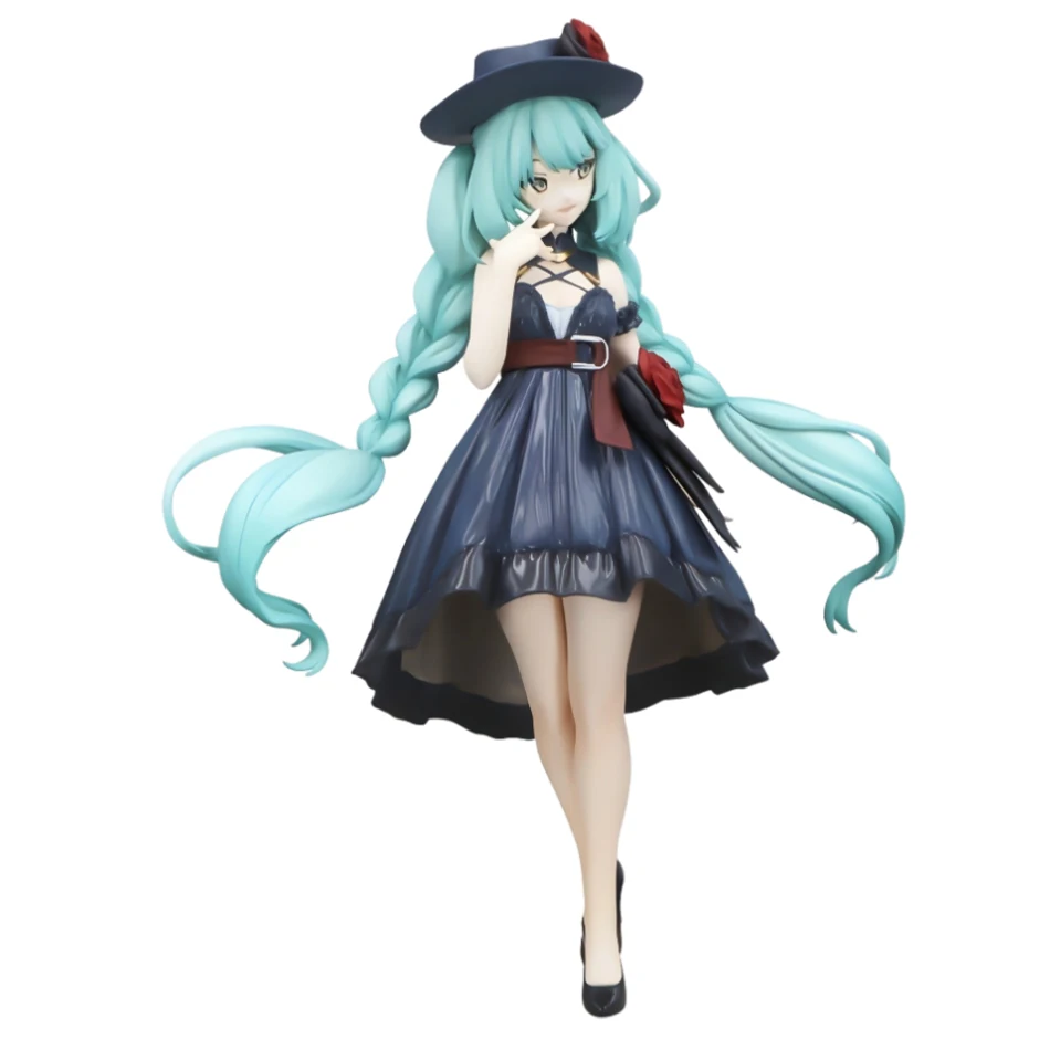 Animation 20CM Hatsune Miku Action Figures Trio Try iT Figure Black Dress Cute Doll Desktop Accessories Children's Holiday Gifts