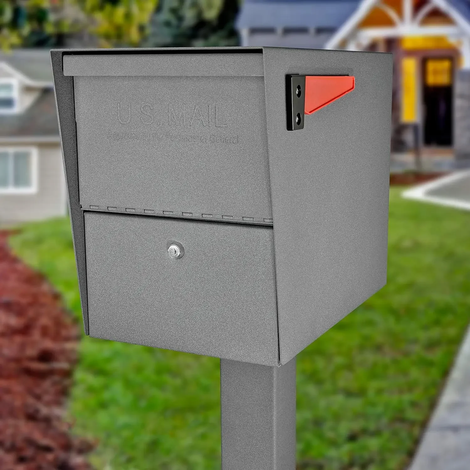 Security Mailbox with Curbside Locking, Granite, 21.5x12x16.5 Inches