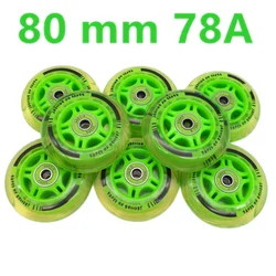 Skate roue rouleau roue transparent vert 78a roulement ABEC-9 8 pcs/lot