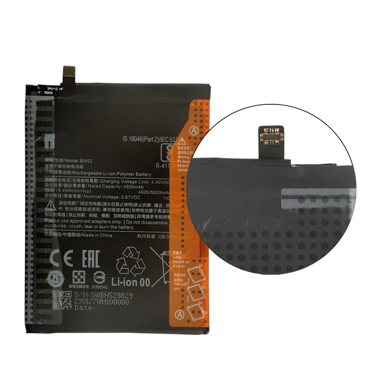 Brand New  BN52 5020mAh Battery  For  Xiaomi Redmi Note 9 Pro  Phone Replacement Batteries+Tools