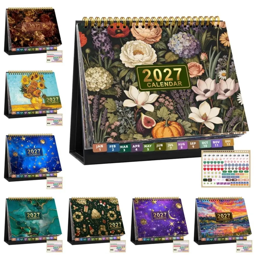 Wirebound Desk Calendar Multi-function Daily Planner Planner Scheduler Notebook Tear-Off Pages Agenda Organizer