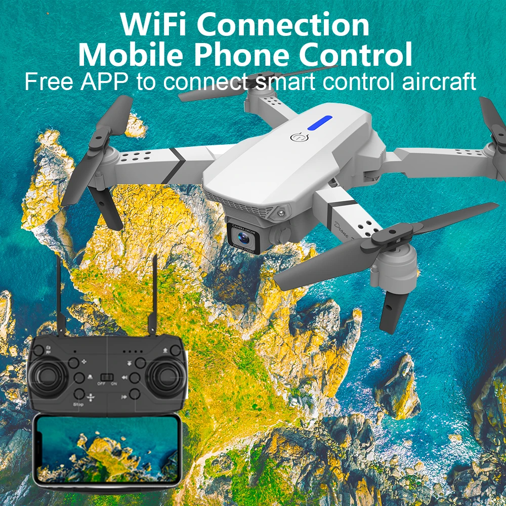 Rc Drone 4k HD Wide Angle Camera Altitude Hold WiFi fpv Drone Dual Camera Quadcopter Real-time transmission Helicopter Gift Toys