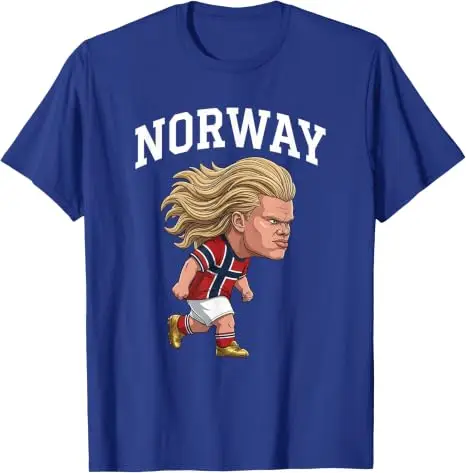 Lustiges Norwegen Ro Norwegian T-Shirt für Männer, Frauen, Jungen, Y2k, niedliches Cartoon Haaland 9 Grafik-Fußball-T-Shirt, modische Fußballbekleidung, Geschenk – Detail 11