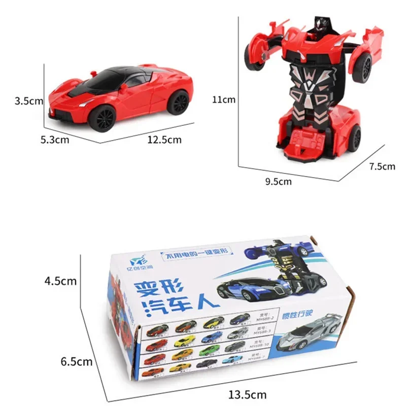 Children Deformation Vehicle Toys Car Collision Inertia One Click Deformate Robot Cars Vehicles Toy Gifts for Kids