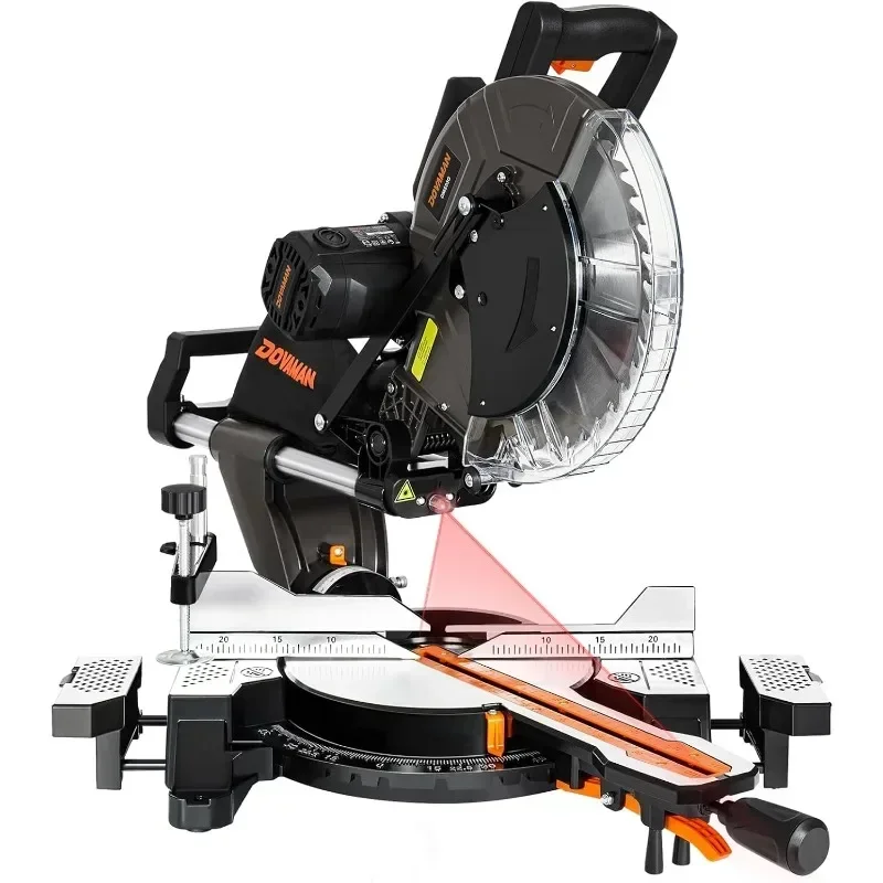 12-Inch Dual-Bevel Miter Saw, Compund Sliding Miter Saw, Ambidextrous Operation,3800RPM,4.2 x 13in Cutting Capacity, Laser Guide