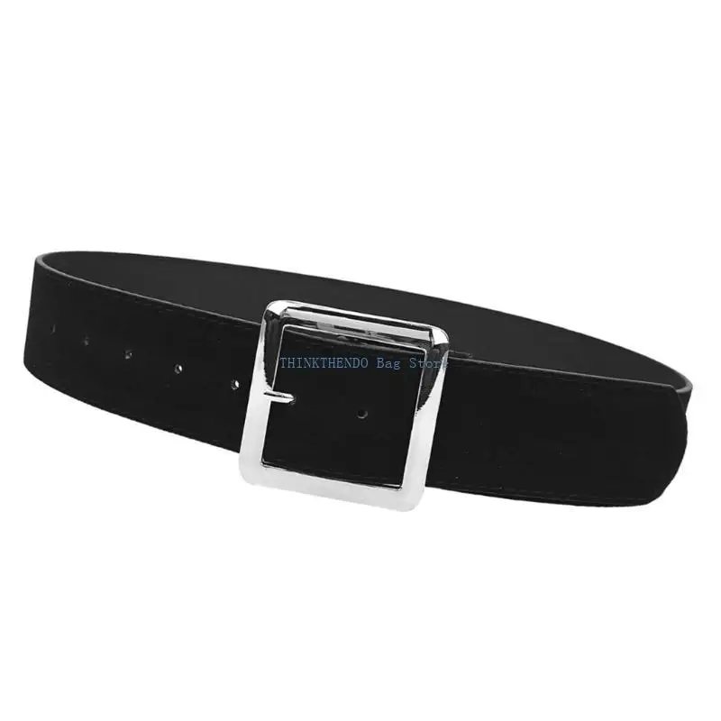 340D Elegant Wide Waist Belt Faux Leather Waistband Chain for Dresses and Outerwear