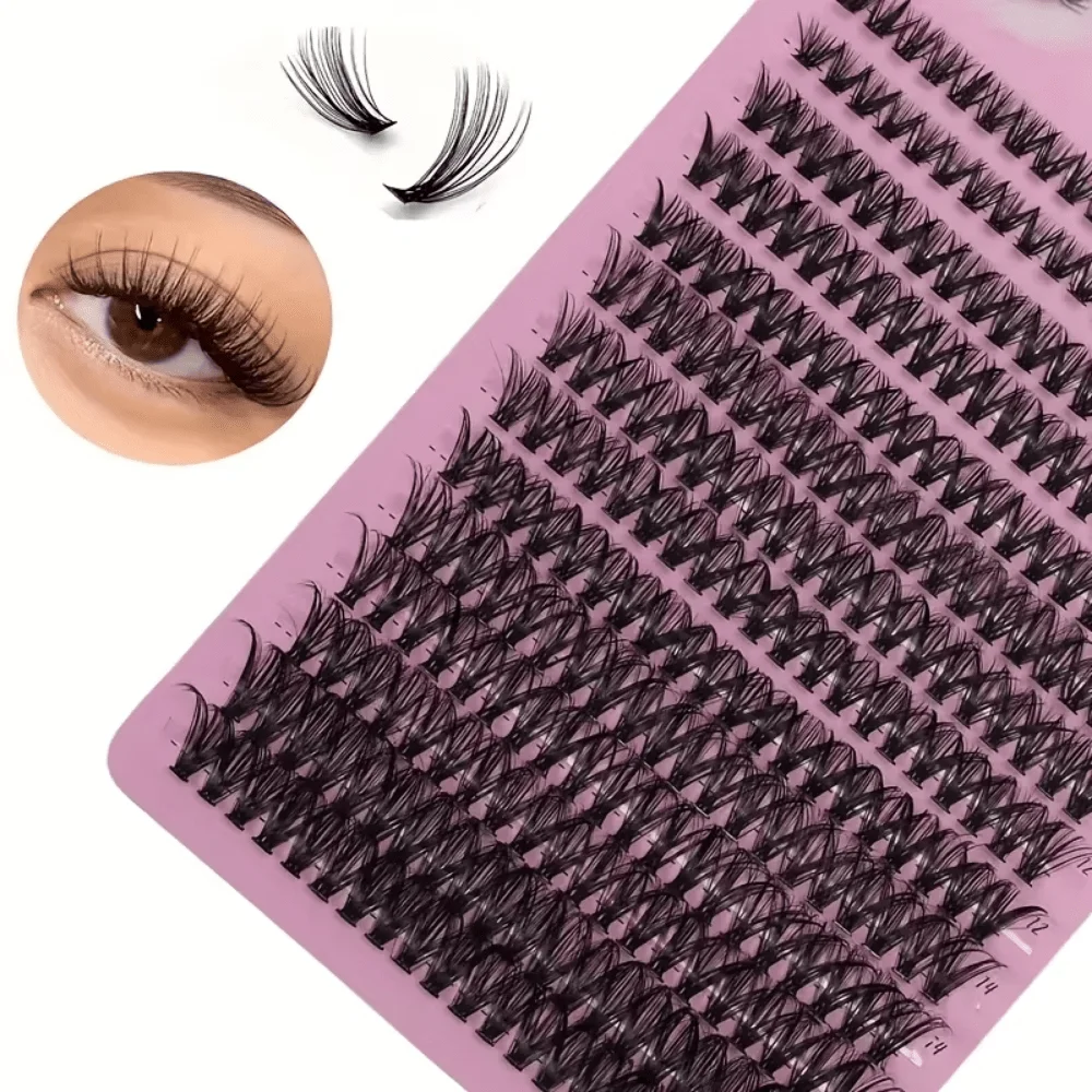 D Curl 40D Cluster Lashes 280pcs Mixed Tray 0.07 0.10 Black DIY Individual Eyelash Extensions Self Application Lashes