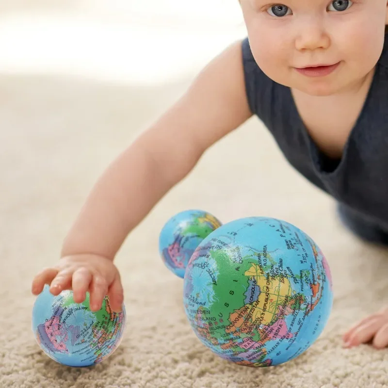 6Pcs Soft Foam Globe Squeeze Toys Mini Foam Earth World Map Ball for Children Adult Stress Relief Novelty Toys Anti-Stress Toys