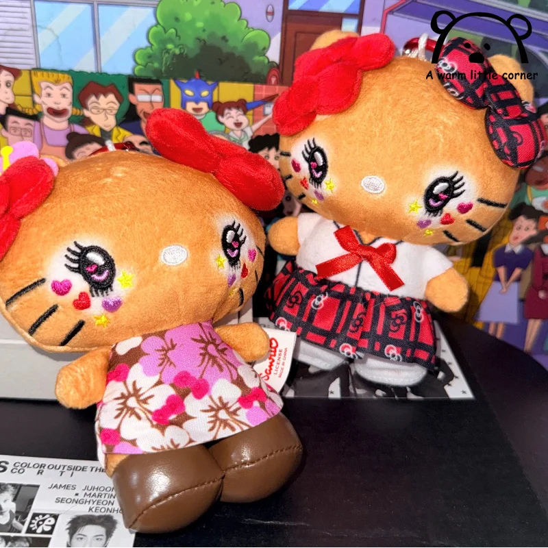 

Black Skin Sunburn Makeup Imitation Hello Kitty Plush Toy Black Skin Uniform Schoolstyle Kitty Plush Keychain Backpack Hanger