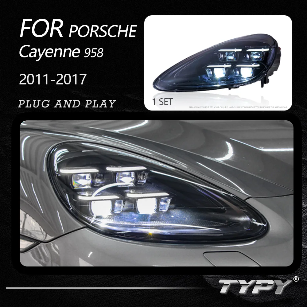 

TYPY Car Accessories For Porsche Cayenne Headlights 2011-2017 958 LED Laser Matrix Head Lamps Upgrade 2024 Style